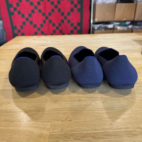 ROTHY'S Lot Of 2 Pair The Flat Black & The Loafer Navy Size 8 Pristine & EUC - Picture 4 of 12